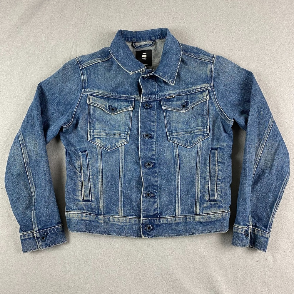 G-Star RAW Mens Denim Jacket small ARC 3D trucker blue pockets